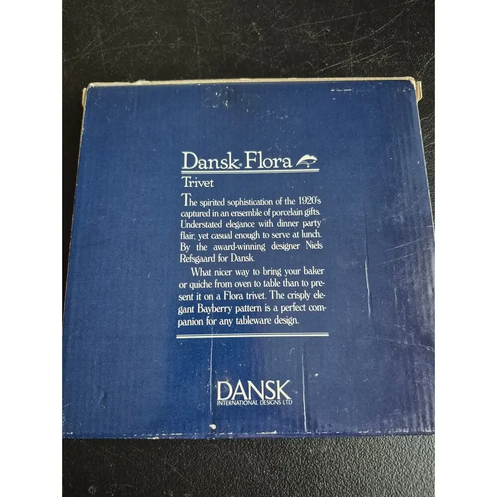 VTG Dansk Flora‎ Trivet Bayberry by Niels Refsgaard 1920 Design Blue White New